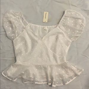 Francesca’s White Flowy Crop Top